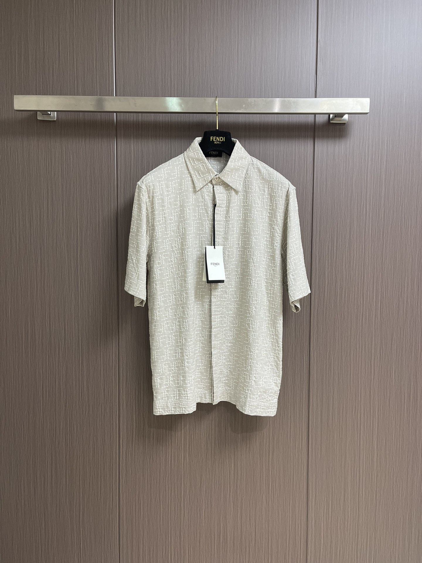 Camisa de Manga Corta Fendi con Estampado FF para Hombre y Mujer