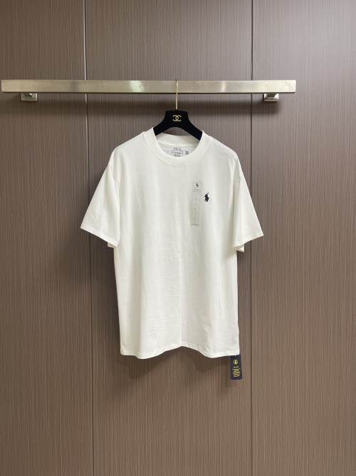 Ralph Lauren Embroidered Short Sleeve Pure Cotton T-Shirt - Unisex Style 1 Ralph Lauren Embroidered Short Sleeve Pure Cotton T-Shirt - Unisex Style