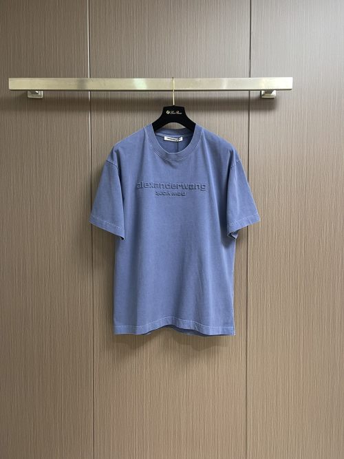 Alexander Wang Stonewashed Logo Tee - Relaxed Fit, Premium Cotton T-Shirt 1 Alexander Wang Stonewashed Logo Tee - Relaxed Fit, Premium Cotton T-Shirt
