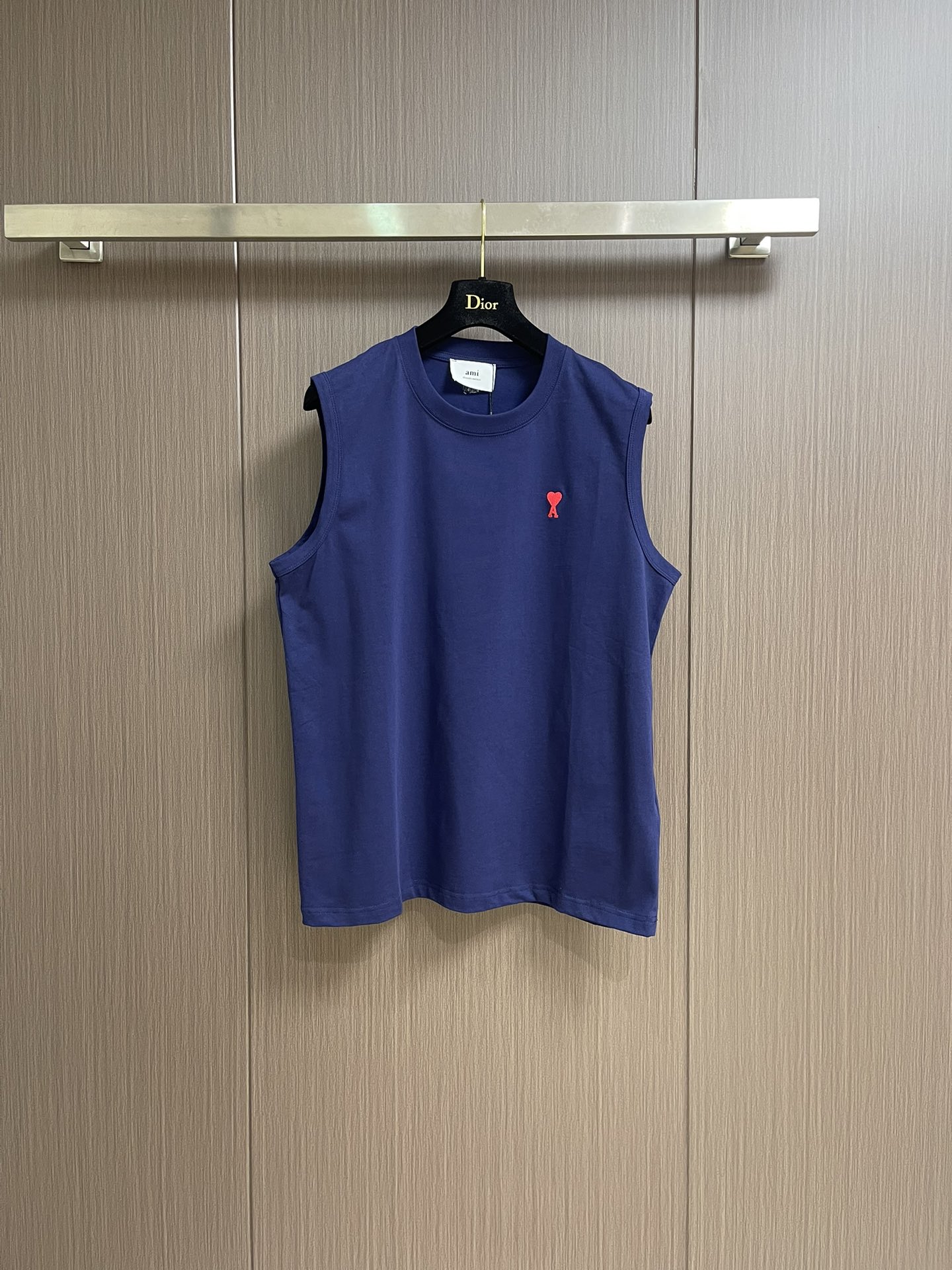 Ami Paris Camiseta sin Mangas con Bordado de Corazón para Hombre y Mujer