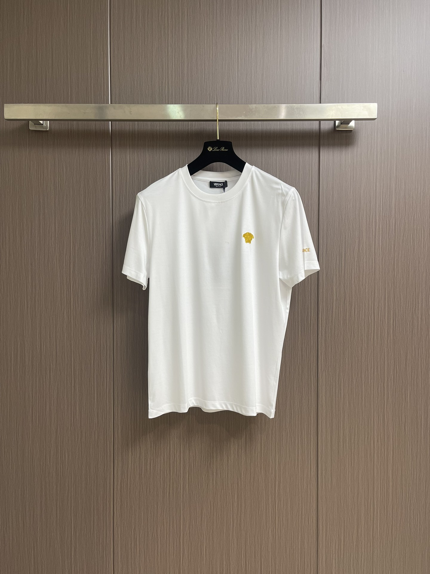 Versace Men's White T-Shirt with Gold Medusa Logo - Classic Fit 2 i1750437921 3272 4
