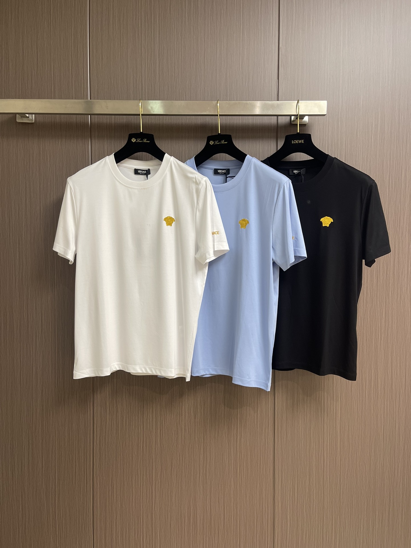 Versace Men's White T-Shirt with Gold Medusa Logo - Classic Fit 4 i1750437921 6155 6