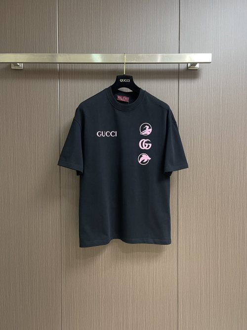 Gucci 2025 Early Spring Series Surfing Printed Short Sleeve T-Shirt