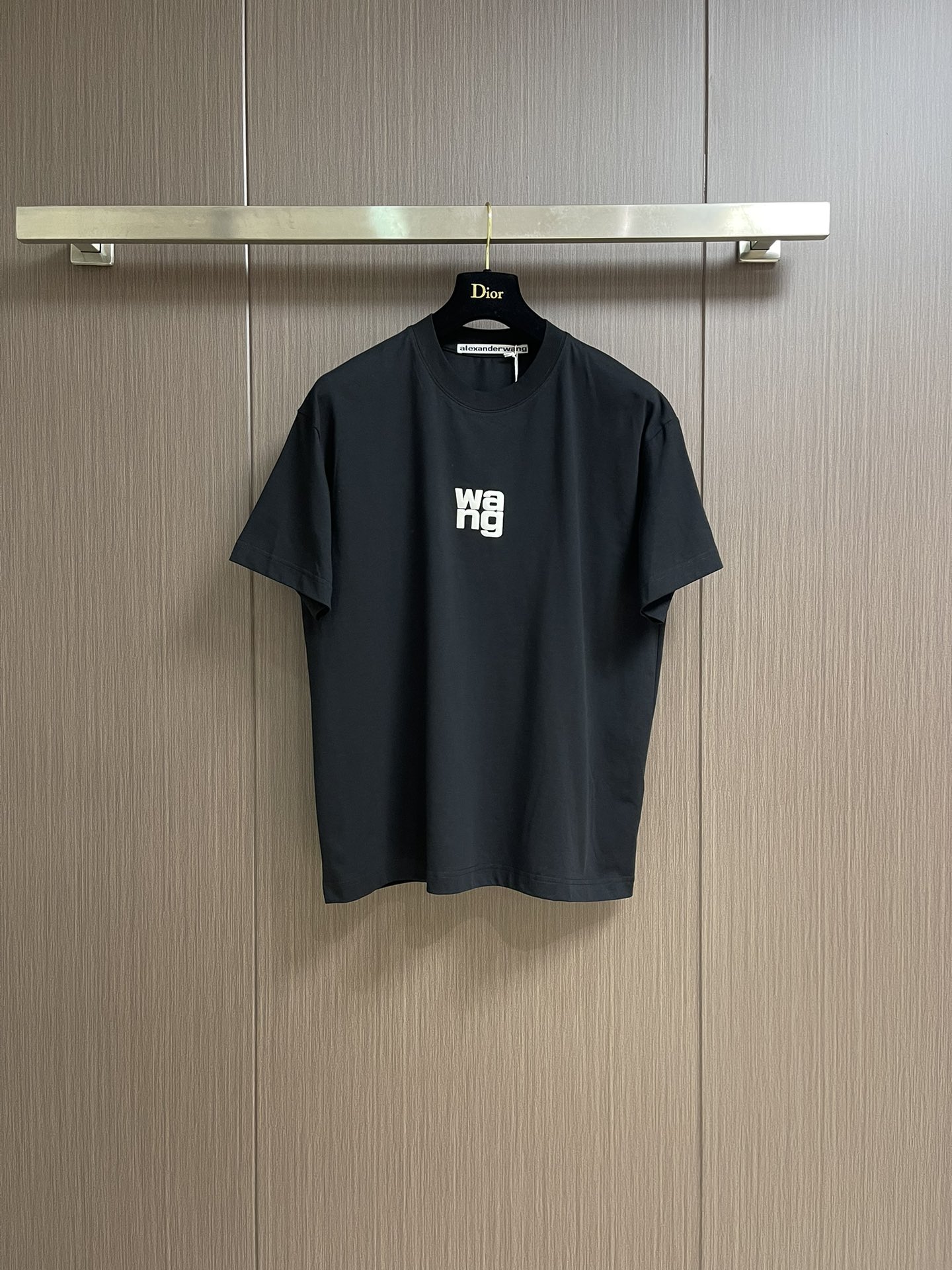 Alexander Wang تي شيرت أسود مطبوع عليه شعار