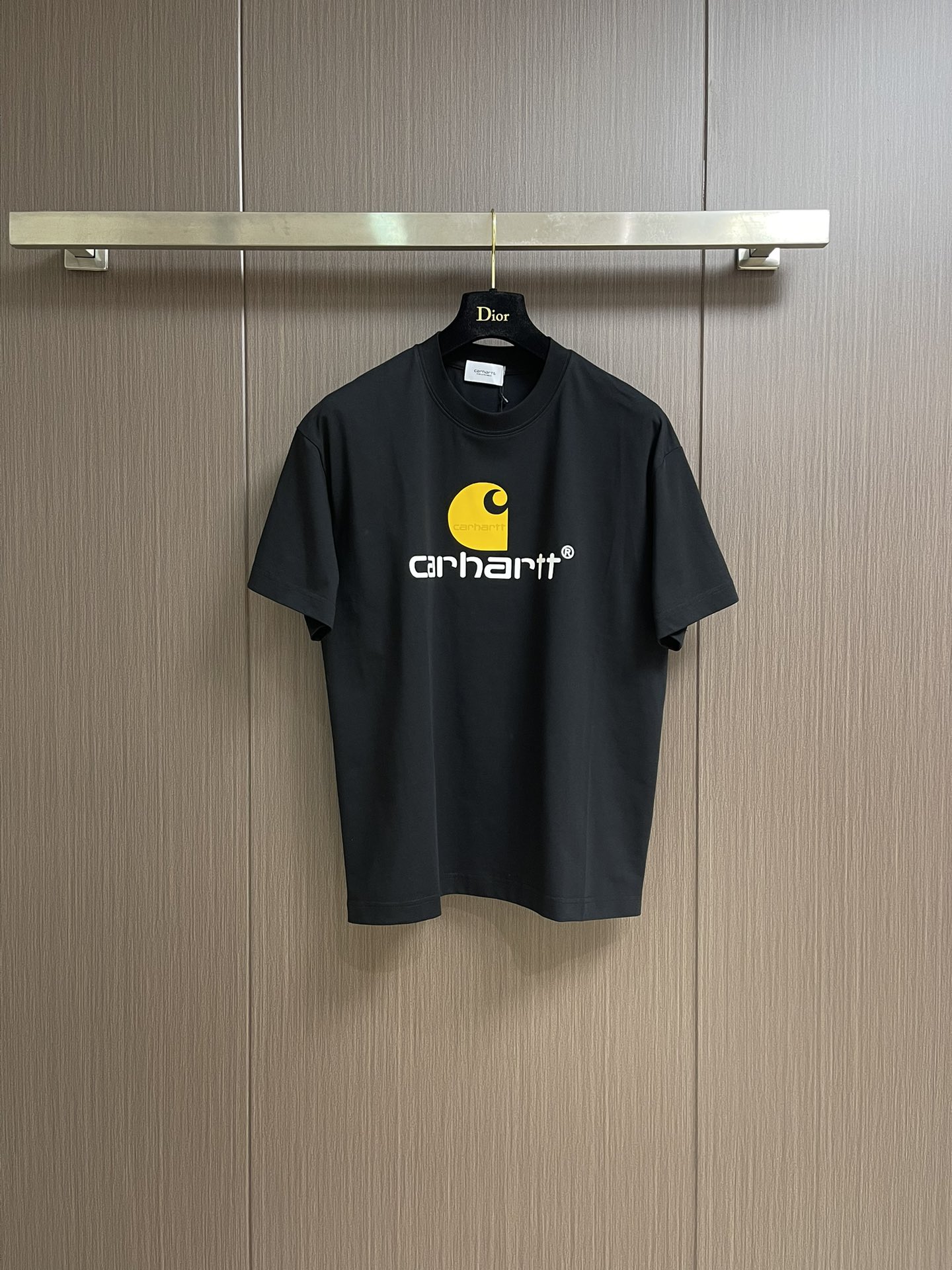 Carhartt Logo T-shirt Heren Dames Katoen Casual Zwart S-XL
