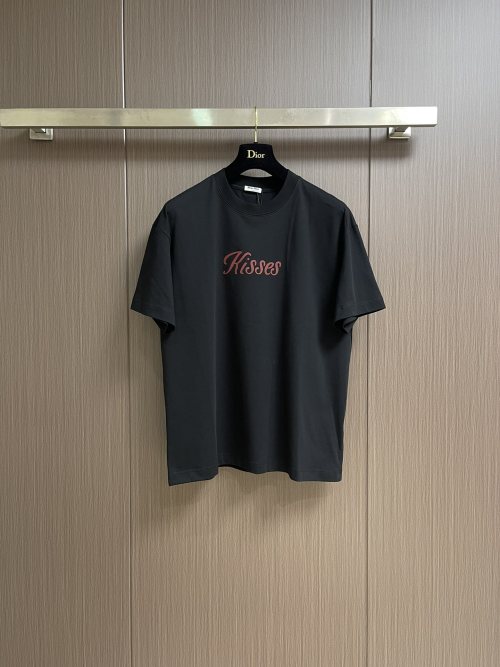 Dior Men's 2025SS Kisses Print Cotton T-Shirt Casual Short Sleeve Top