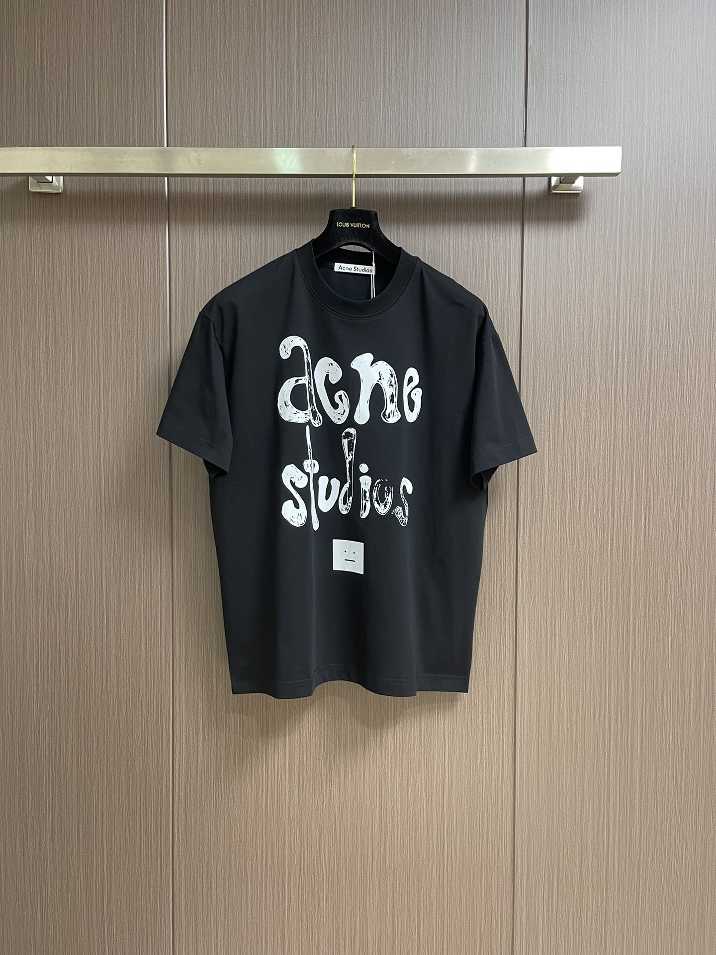 
Acne Studios 2025SS夏季新款涂鸦手绘字母笑脸LOGO 短袖T恤，面料定制定染 300