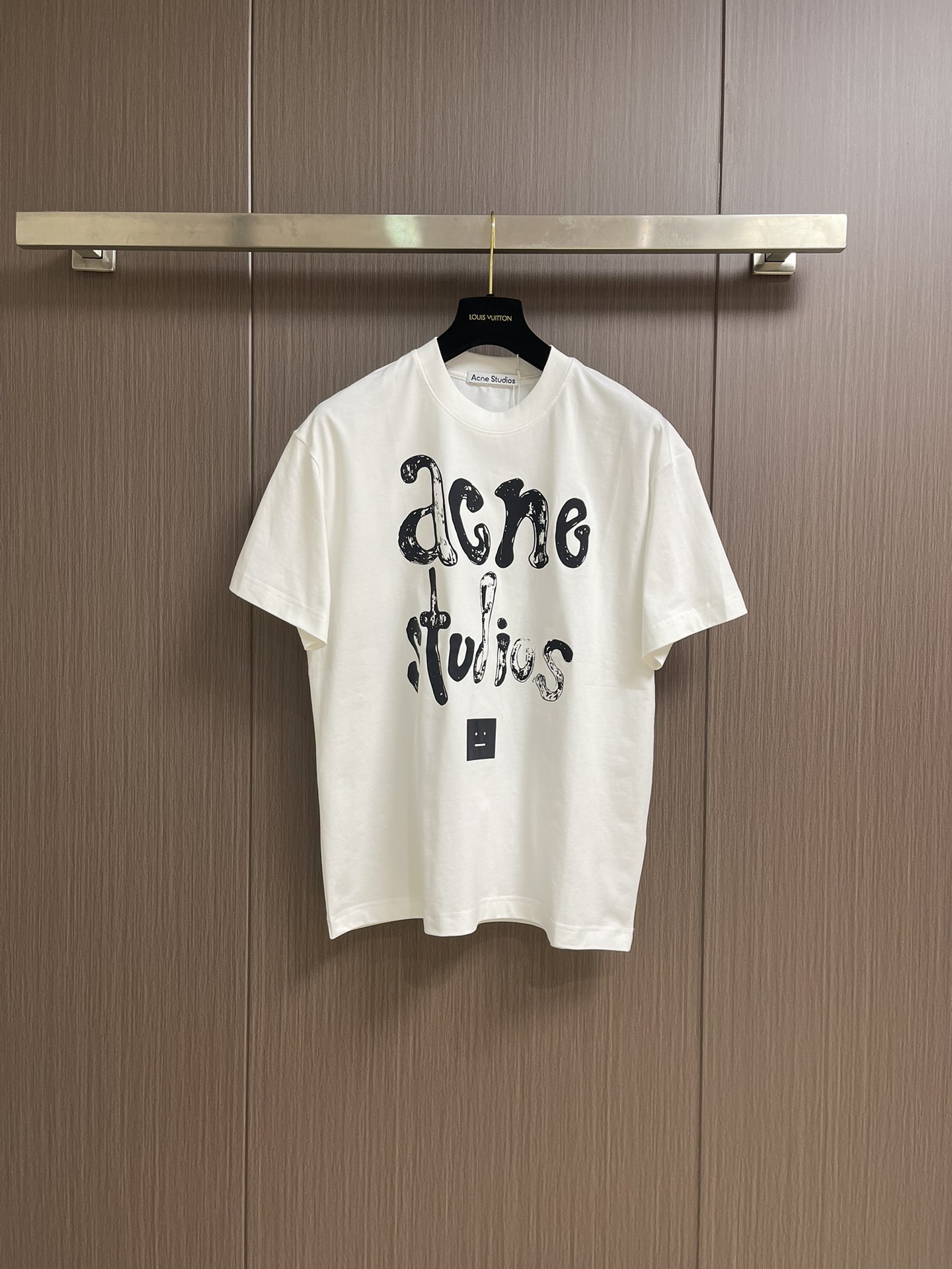 
Acne Studios 2025SS夏季新款涂鸦手绘字母笑脸LOGO 短袖T恤，面料定制定染 300