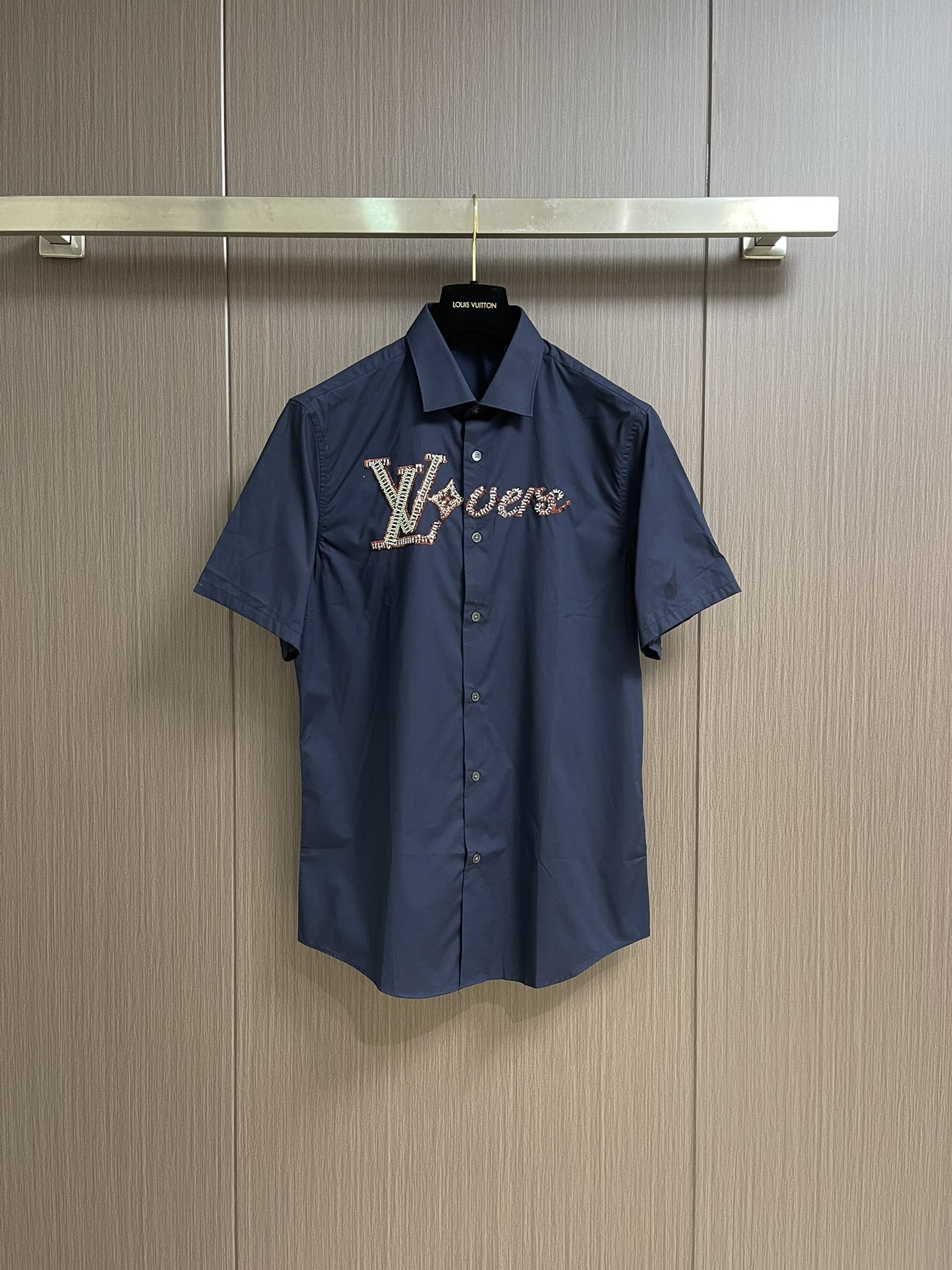 Louis Vuitton Sequin Letter Short Sleeve Shirt - Contemporary Style