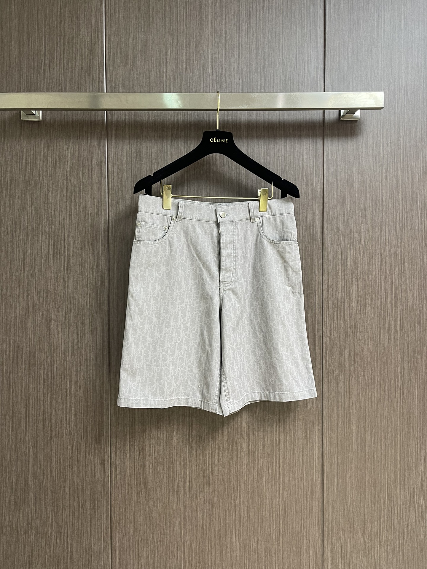 Dior 2025SS Oblique Print Cotton Denim Shorts - Stylish & Comfortable