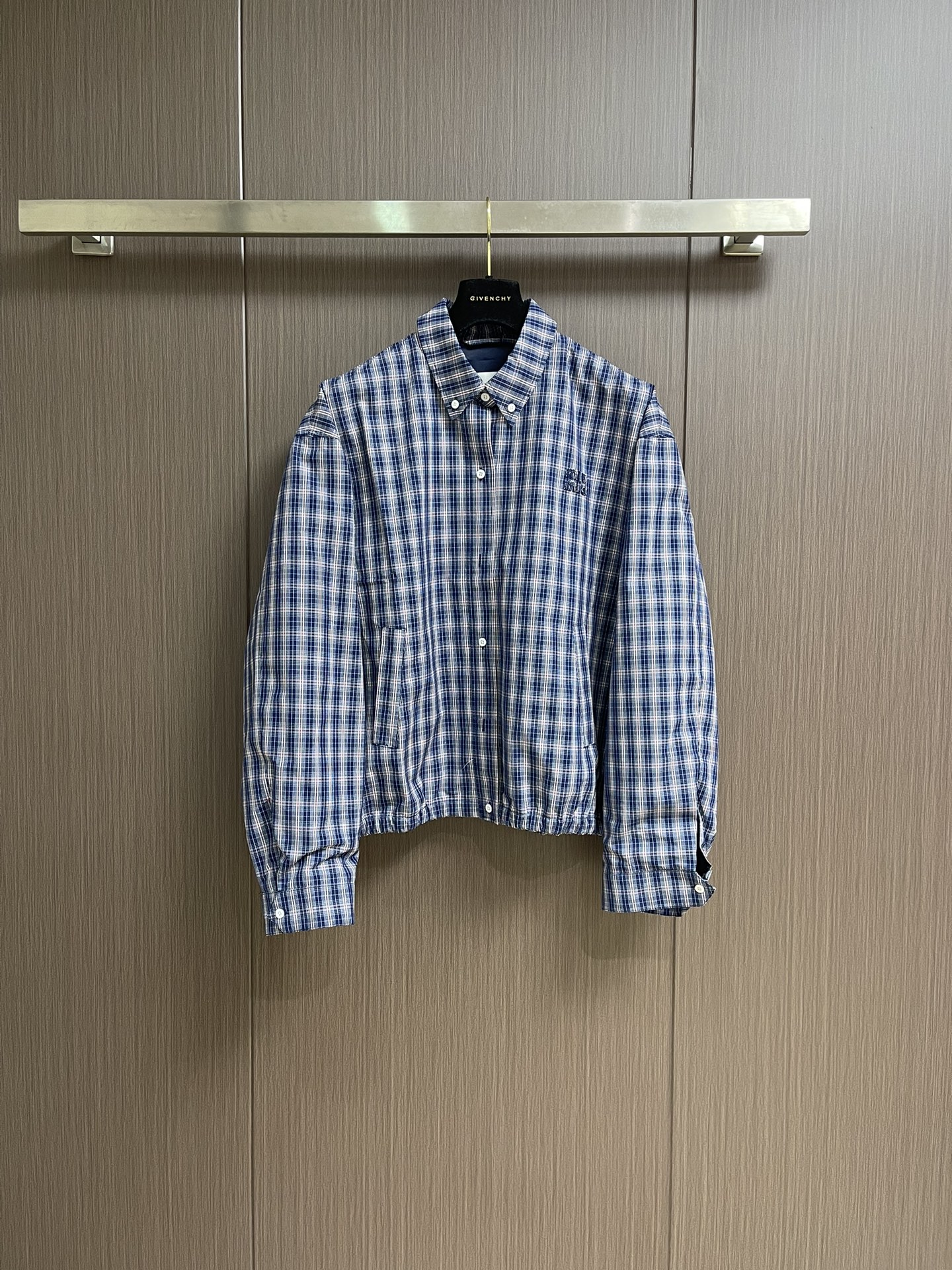 Miu Miu Blue Grids Coat: Comfortable Cotton, Vibrant Colors, Stylish Design