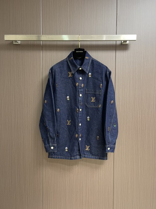 Louis Vuitton 2025SS Denim Jacket with Henry Taylor Embroidery, Indigo Blue 1 Louis Vuitton 2025SS Denim Jacket with Henry Taylor Embroidery, Indigo Blue