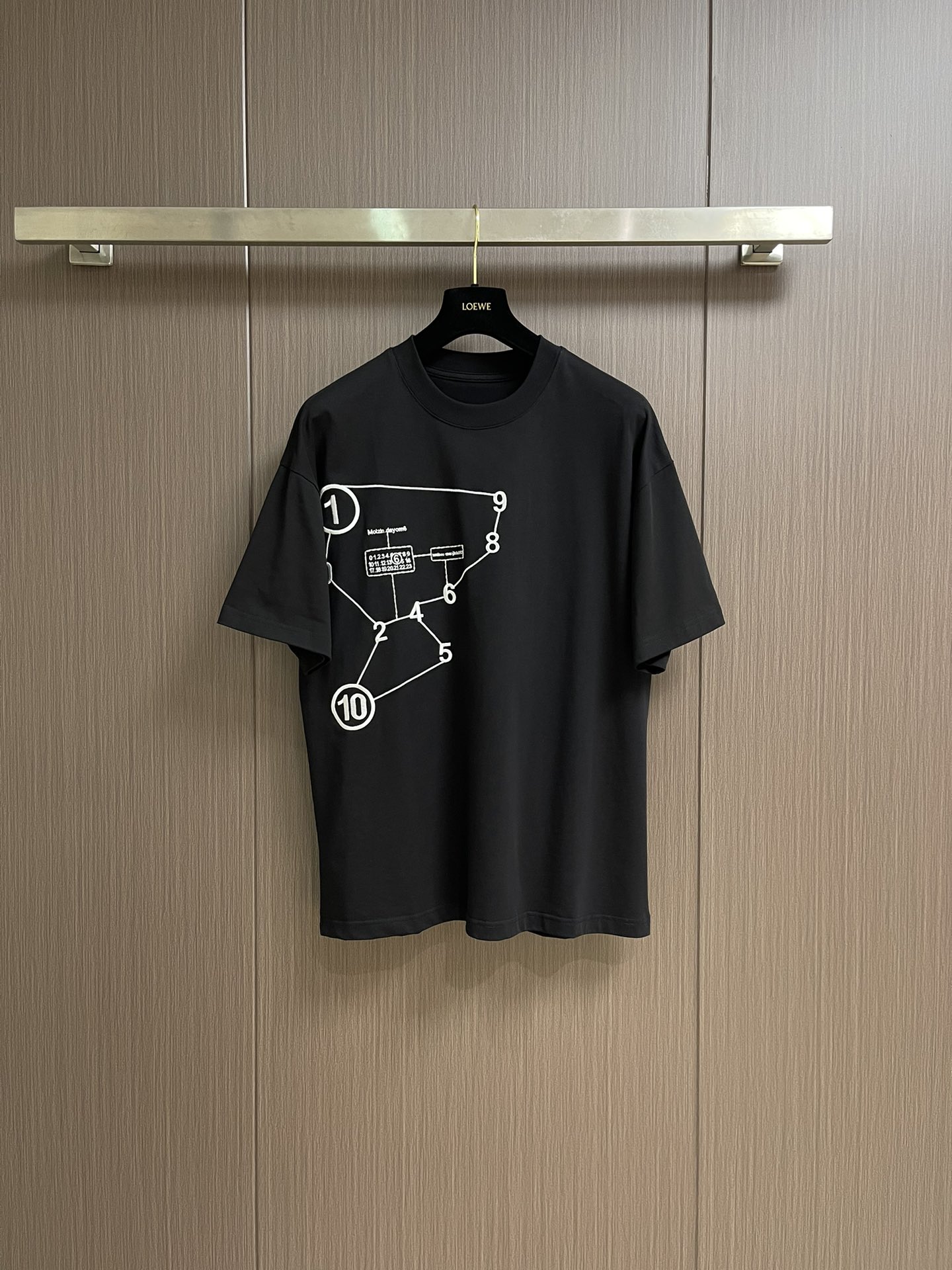 MM6 Maison Margiela T-shirt Noir à Manches Courtes et Logo Brodé