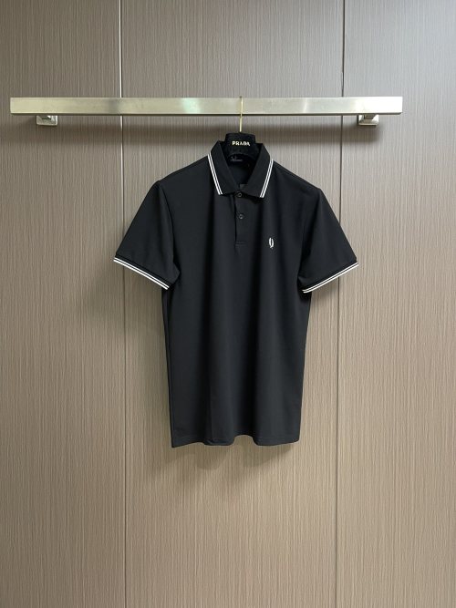 Fred Perry Men's Black Polo Shirt with White Trim - Classic & Comfortable 1 Fred Perry Men's Black Polo Shirt with White Trim - Classic & Comfortable
