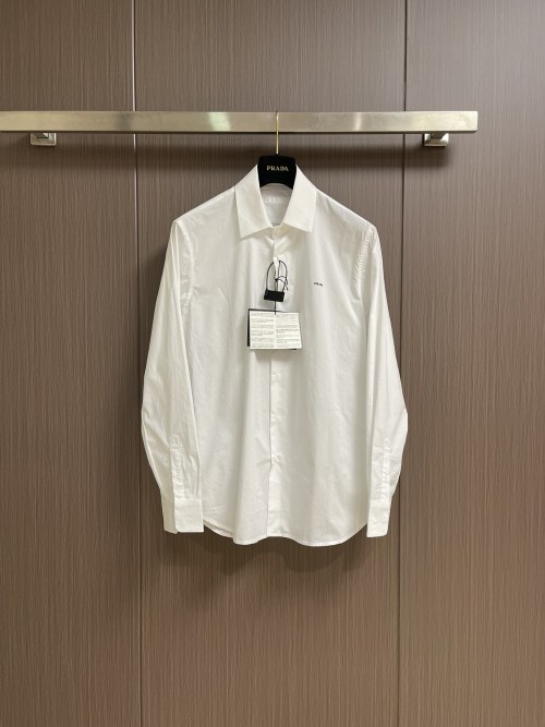 Prada White Nylon Patchwork Shirt, Lightweight & Breathable, Size S-XL 1 Prada White Nylon Patchwork Shirt, Lightweight & Breathable, Size S-XL