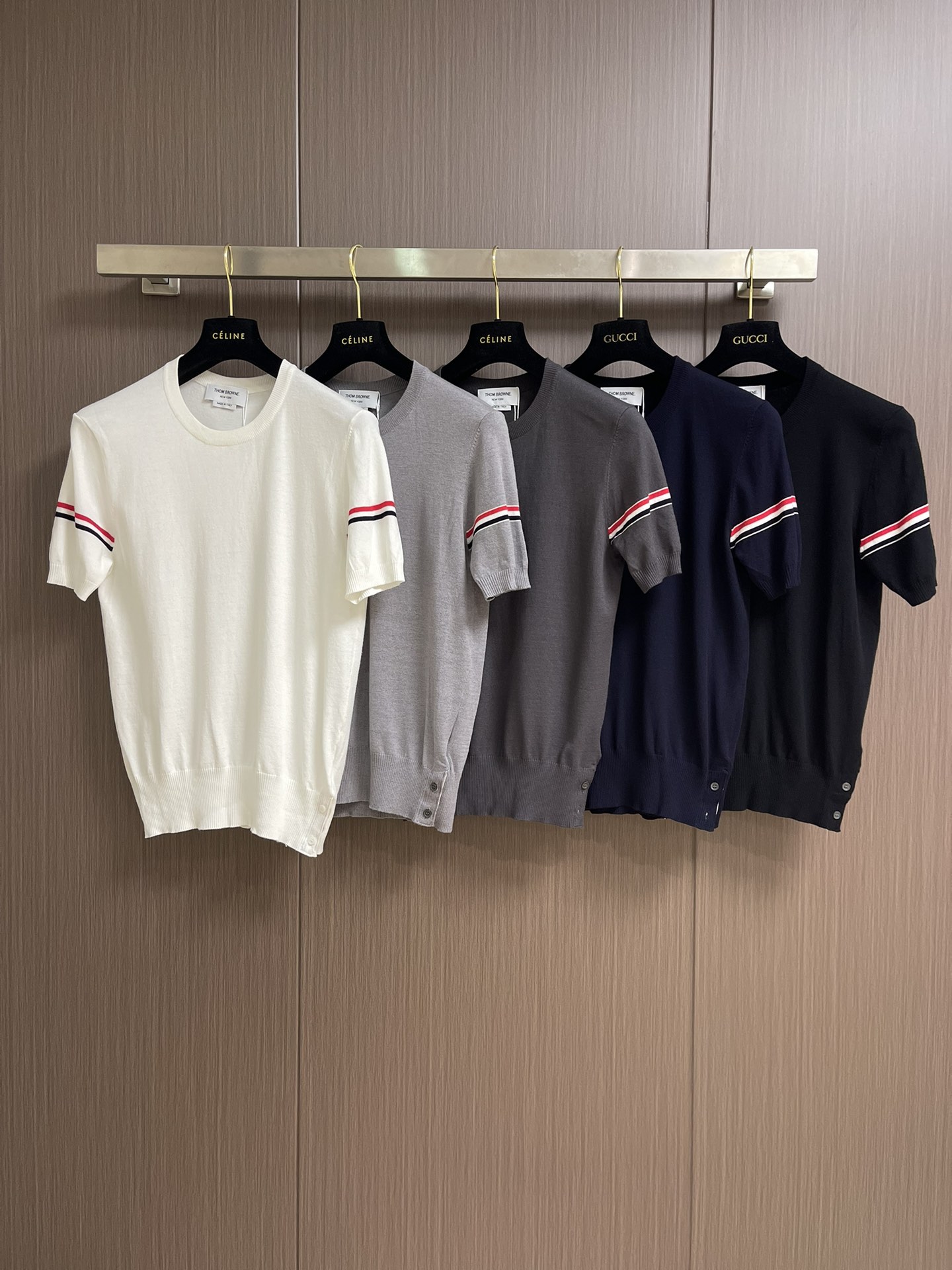 Thom Browne Classic Arm Stripe Crewneck Knitted Short Sleeve T-Shirt 4 i1751467551 7364 6