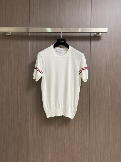 Thom Browne Classic Striped Short Sleeve T-Shirt - Breathable & Comfortable