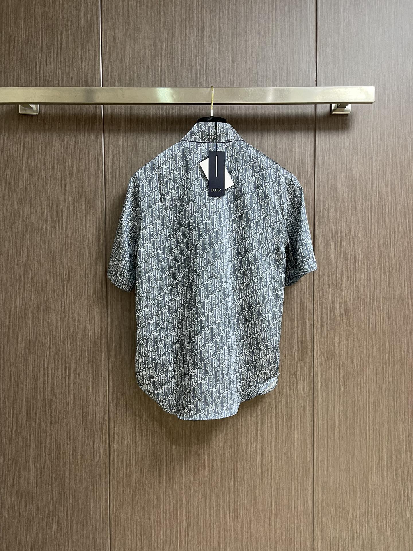 Dior Oblique Print Silk Twill Short-Sleeve Shirt - Light Gray 3 i1751467762 8834 0