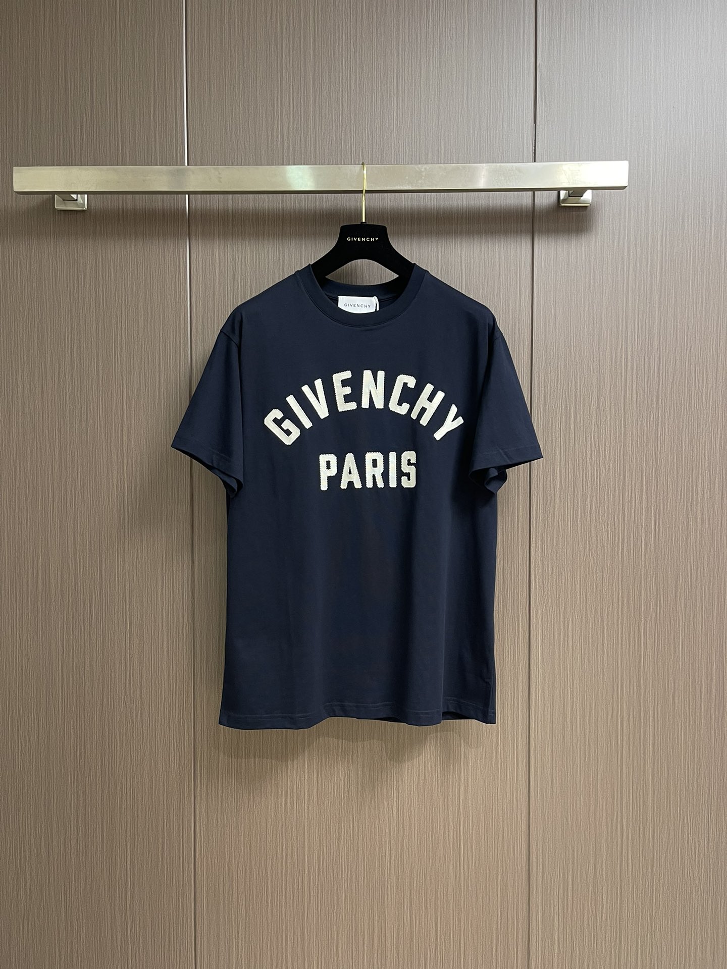 Givenchy Paris Heren T-shirt - Blauw met Geborduurde Logo - Katoen, Maat S-XL