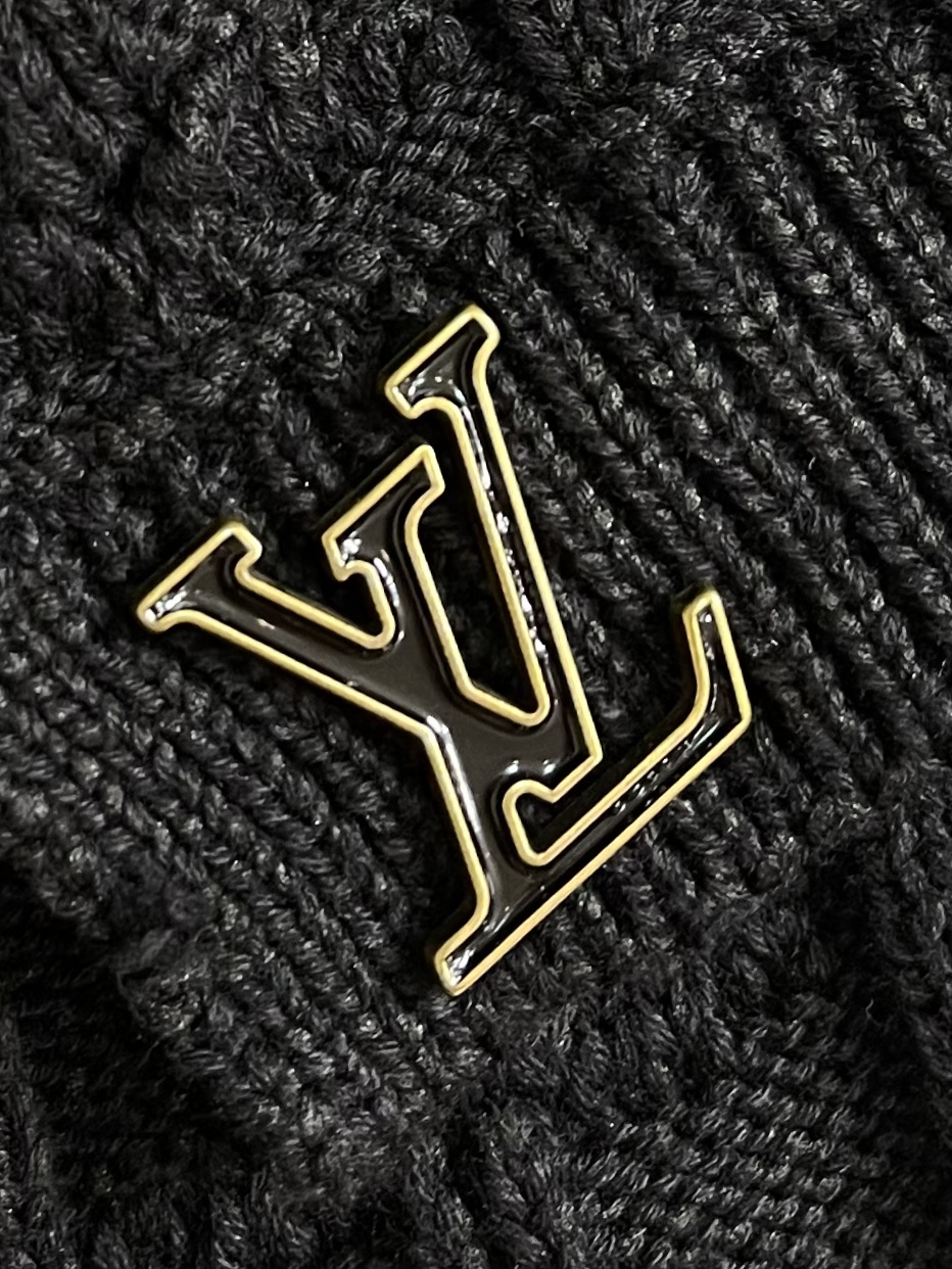 Louis Vuitton Monogram Knit Cardigan, Double-Breasted, Cotton-Wool Blend 7 i1751610170 7621 0