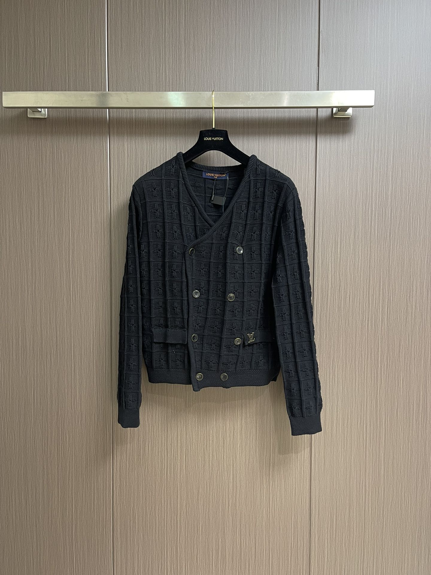 Louis Vuitton Monogram Knit Cardigan, Double-Breasted, Cotton-Wool Blend 2 i1751610171 1087 2