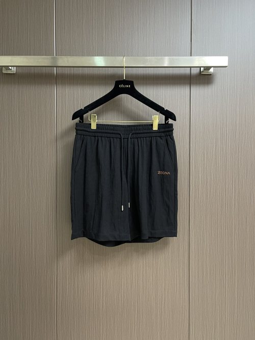 Zegna 2025SS Men's Black Shorts Set, Lightweight and Breathable 1 Zegna 2025SS Men's Black Shorts Set, Lightweight and Breathable