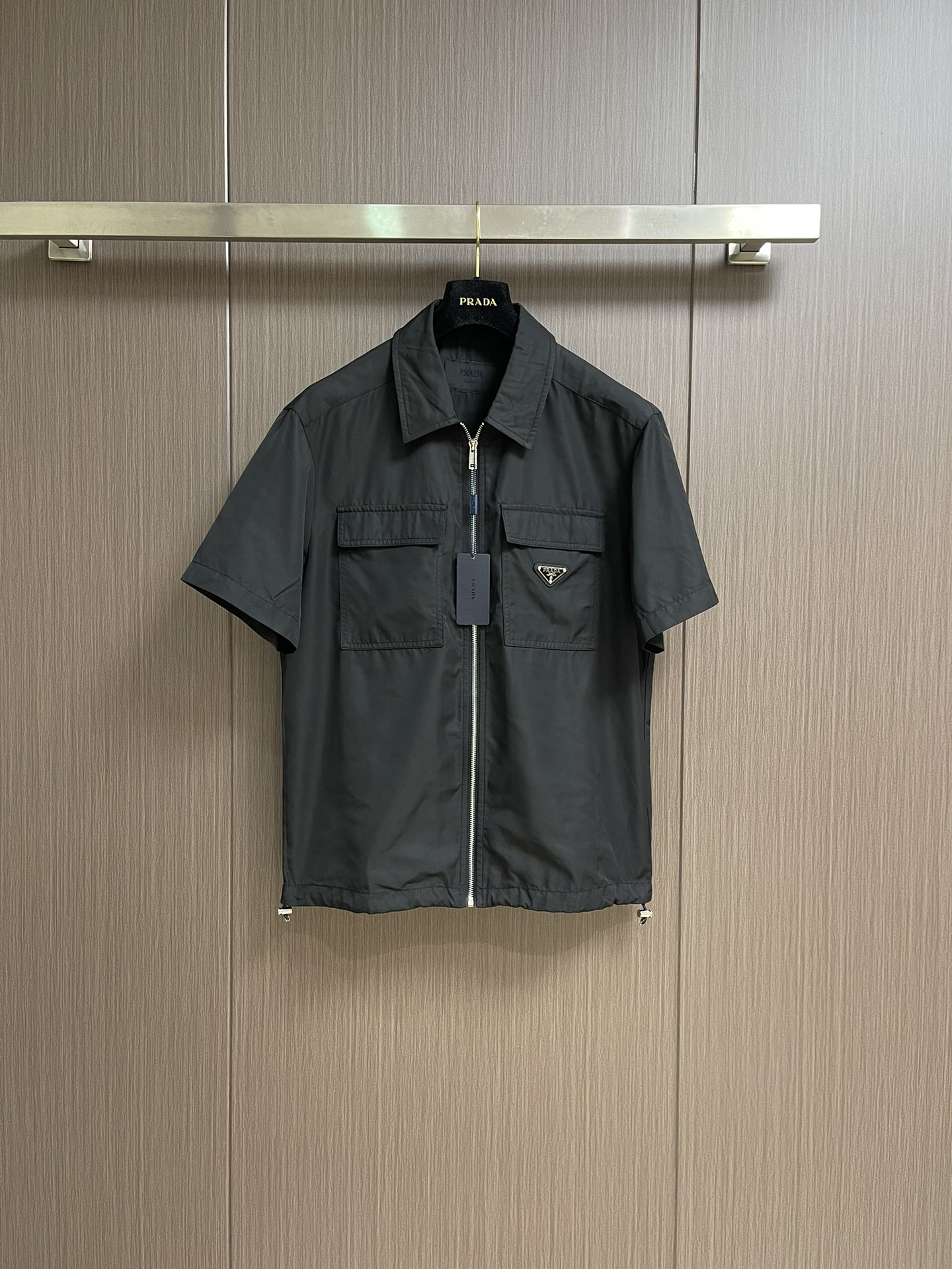 Prada Heren Regeneratief Nylon Zip-Up Shirt - Stijlvol en Duurzaam