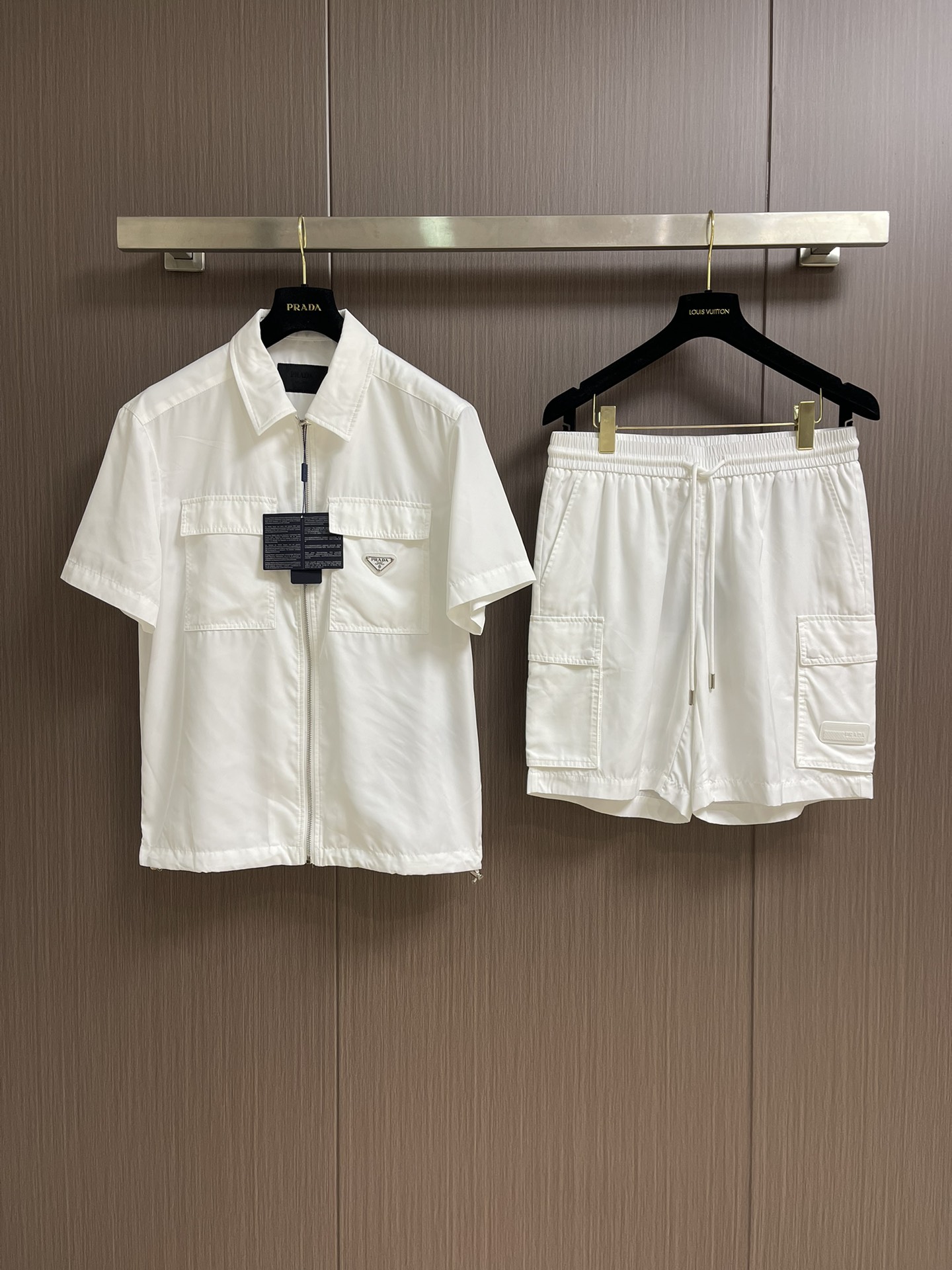 Louis Vuitton Men's White Nylon Cargo Shorts with Drawstring Waist 4 i1751610723 1597 8