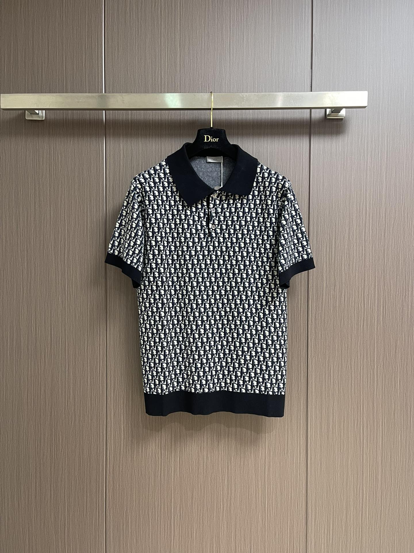 Dior Oblique Jacquard Polo Shirt - قميص بولو بنقشة مائلة للرجال