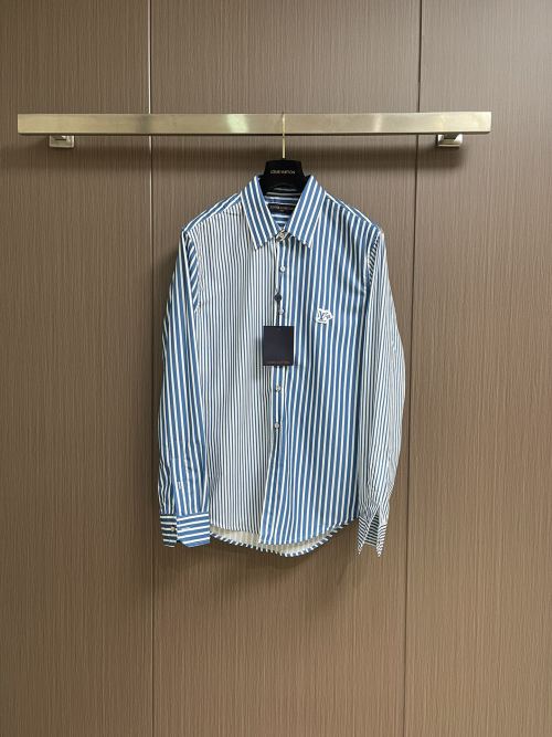 Louis Vuitton 2025FW Striped Long Sleeve Shirt with Monogram Jacquard 1 Louis Vuitton 2025FW Striped Long Sleeve Shirt with Monogram Jacquard