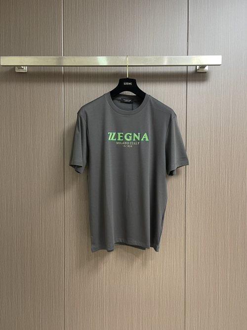 Zegna 2025SS Crewneck Short Sleeve T-Shirt with Logo - Comfortable Fit 1 Zegna 2025SS Crewneck Short Sleeve T-Shirt with Logo - Comfortable Fit