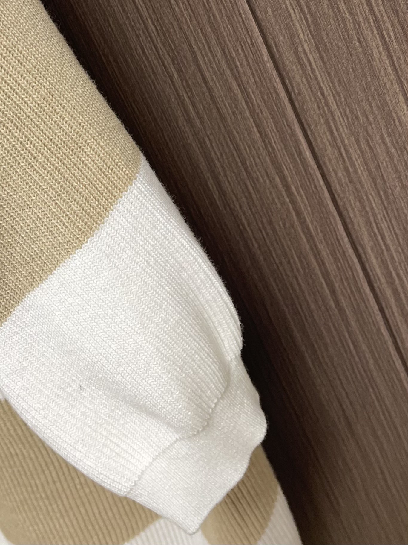 Balenciaga Striped Linen Short Sleeve Polo Shirt, Beige and White, S-XL 8 i1751638901 3110 7