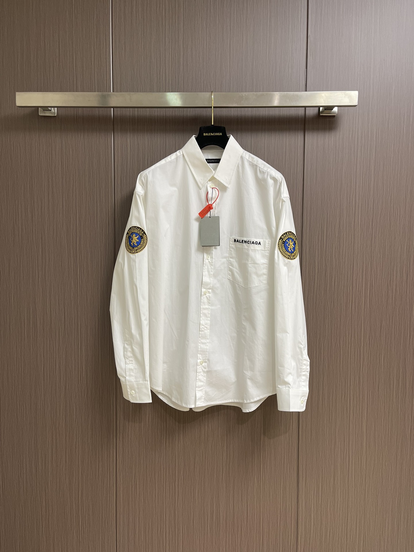 Balenciaga Lamborghini Embroidered Button-Down Shirt -  Cotton, Long Sleeve