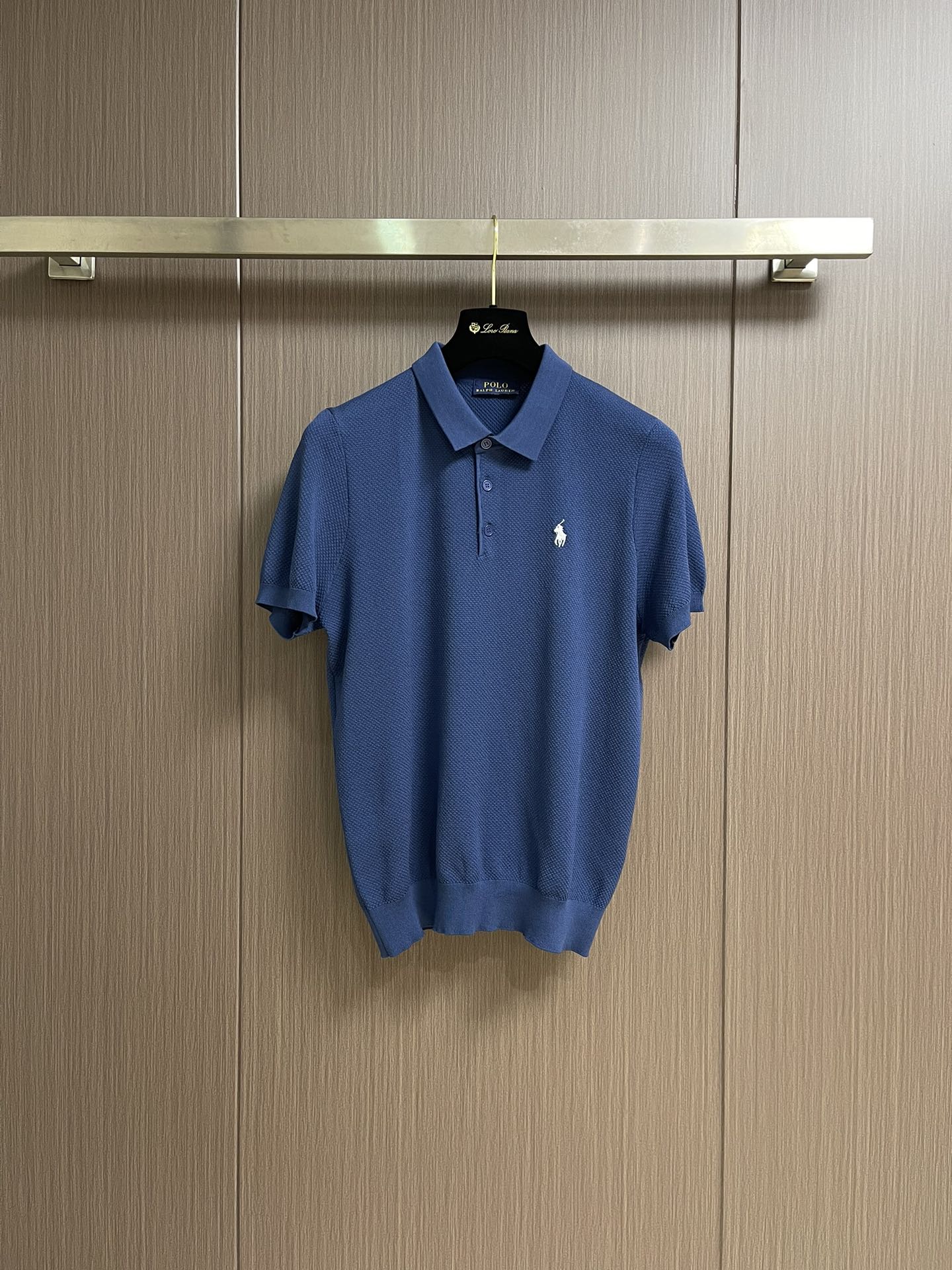Polo Ralph Lauren Polo en Maille Bleu, Manches Courtes et Logo Brodé