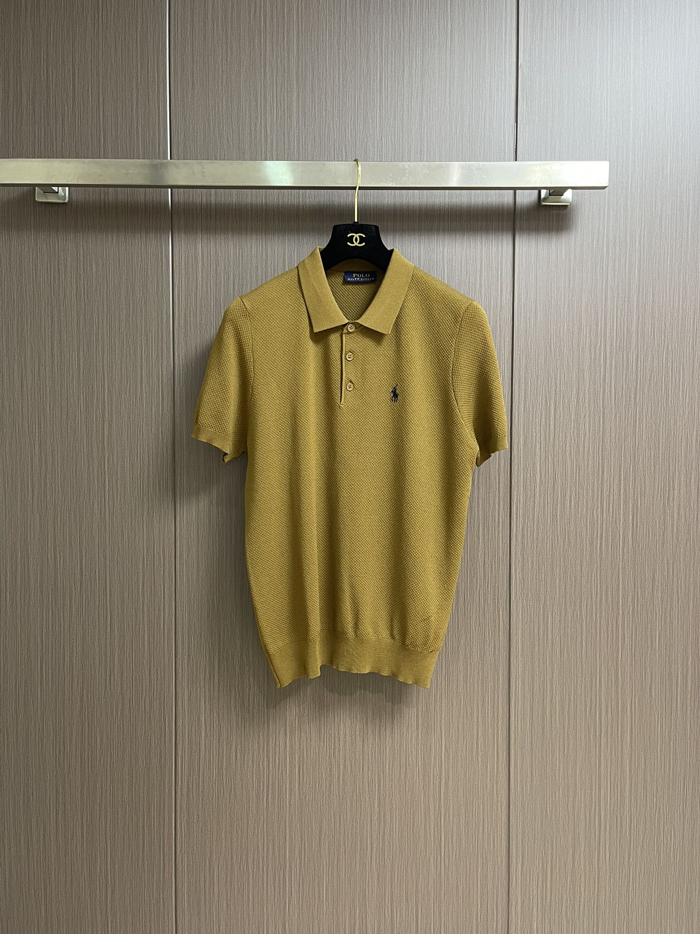 Polo Ralph Lauren Clásico de Punto en Algodón Mostaza para Hombre