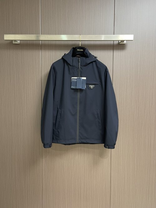 Prada 2025SS Autumn Casual Hooded Jacket - Lightweight, Stylish, Comfortable