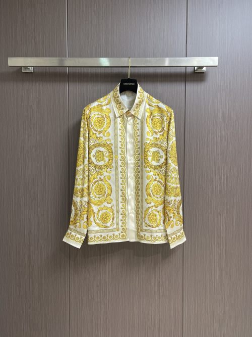 Versace 2025SS Barocco Print Long Sleeve Silk Shirt - Summer Collection 1 Versace 2025SS Barocco Print Long Sleeve Silk Shirt - Summer Collection
