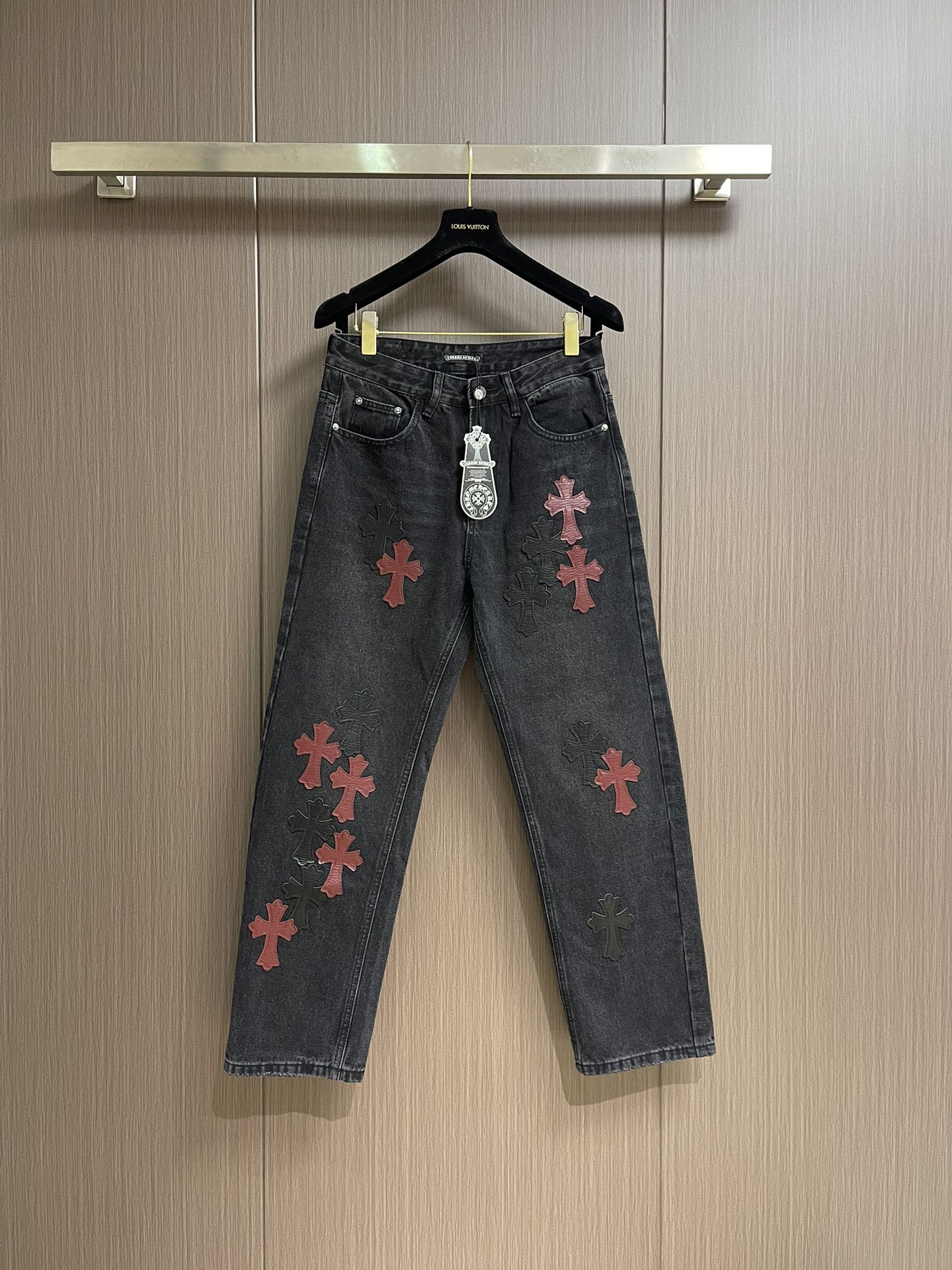 Chrome Hearts CHCroxine City Limits Jeans: Vintage Levis 501, 505, 517 Remake with Sheepskin and 925 Silver Details