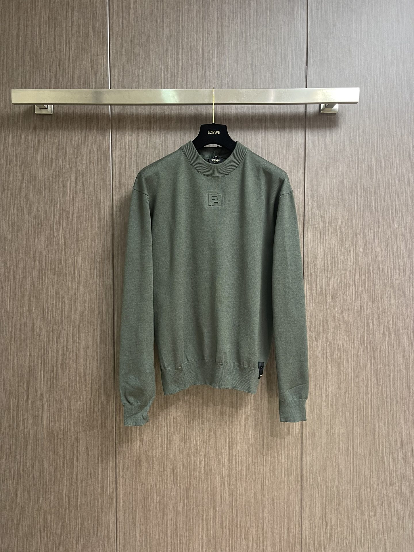 Fendi Double F Knitting Shirt with 160°C Front Chest Crushing, 1:1 Size, Water Wash – S-XL