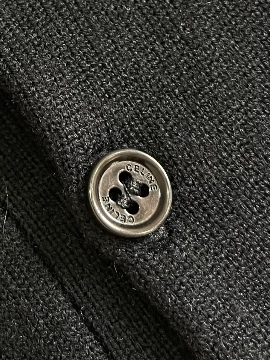 “CELINE Embroidered Long-Sleeved Polo Coats with 100% Cotton Tweezing Overview” - 图片 9