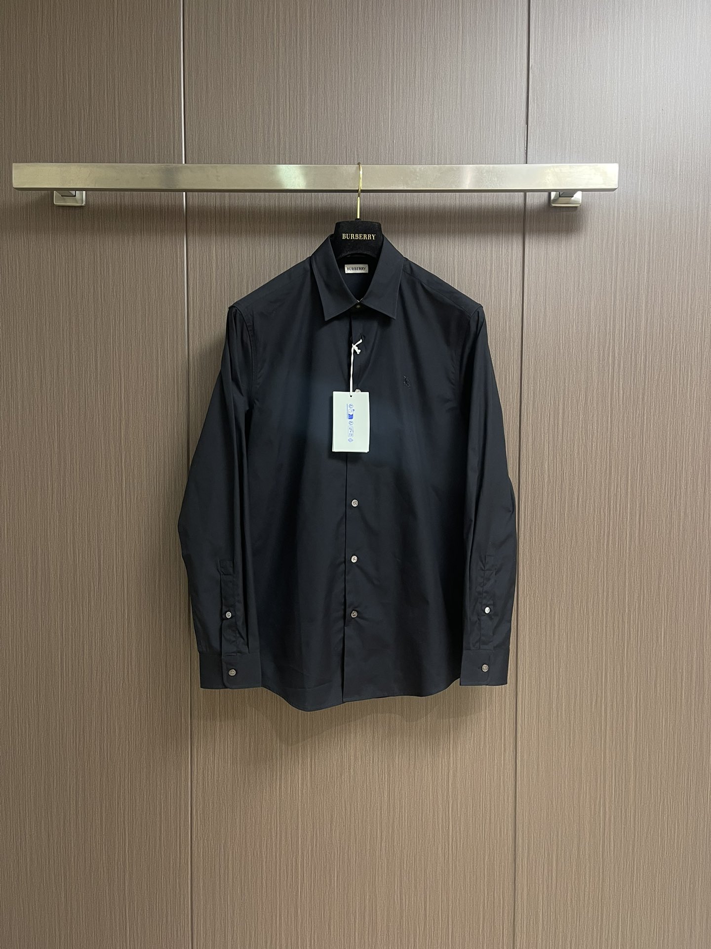 Burberry 25ss Horse Embroidered Long-Sleeved Shirt in Cotton Silk from Italian Workshop