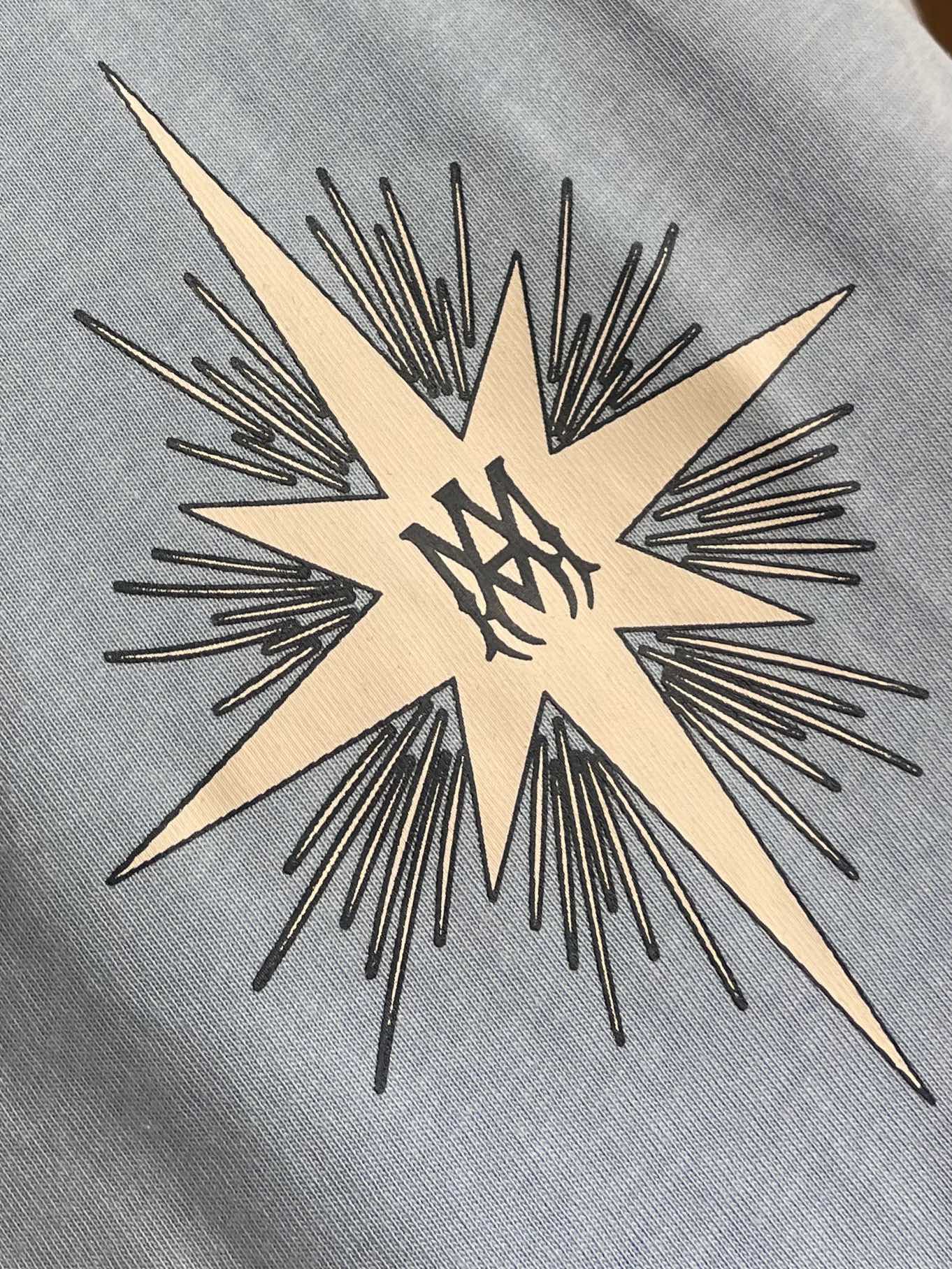 Title: 504AMIRI 2025SS Summer New Star Manlogo Round T-shirts Summary: High-quality T-shirts with unique printing and heavy fabric for a comfortable feel. Sizes S-XL - 图片 5
