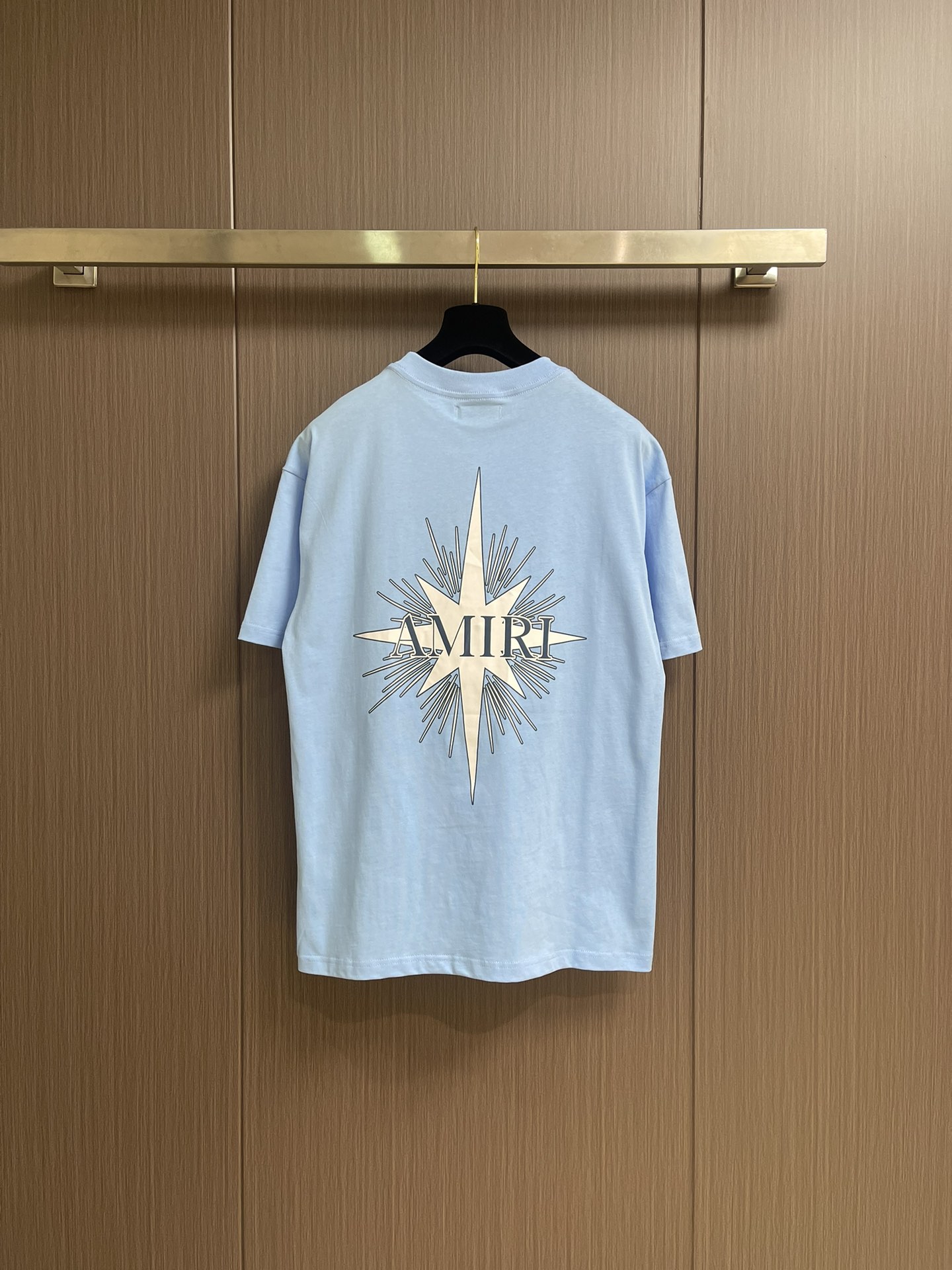 Title: 504AMIRI 2025SS Summer New Star Manlogo Round T-shirts Summary: High-quality T-shirts with unique printing and heavy fabric for a comfortable feel. Sizes S-XL - 图片 2