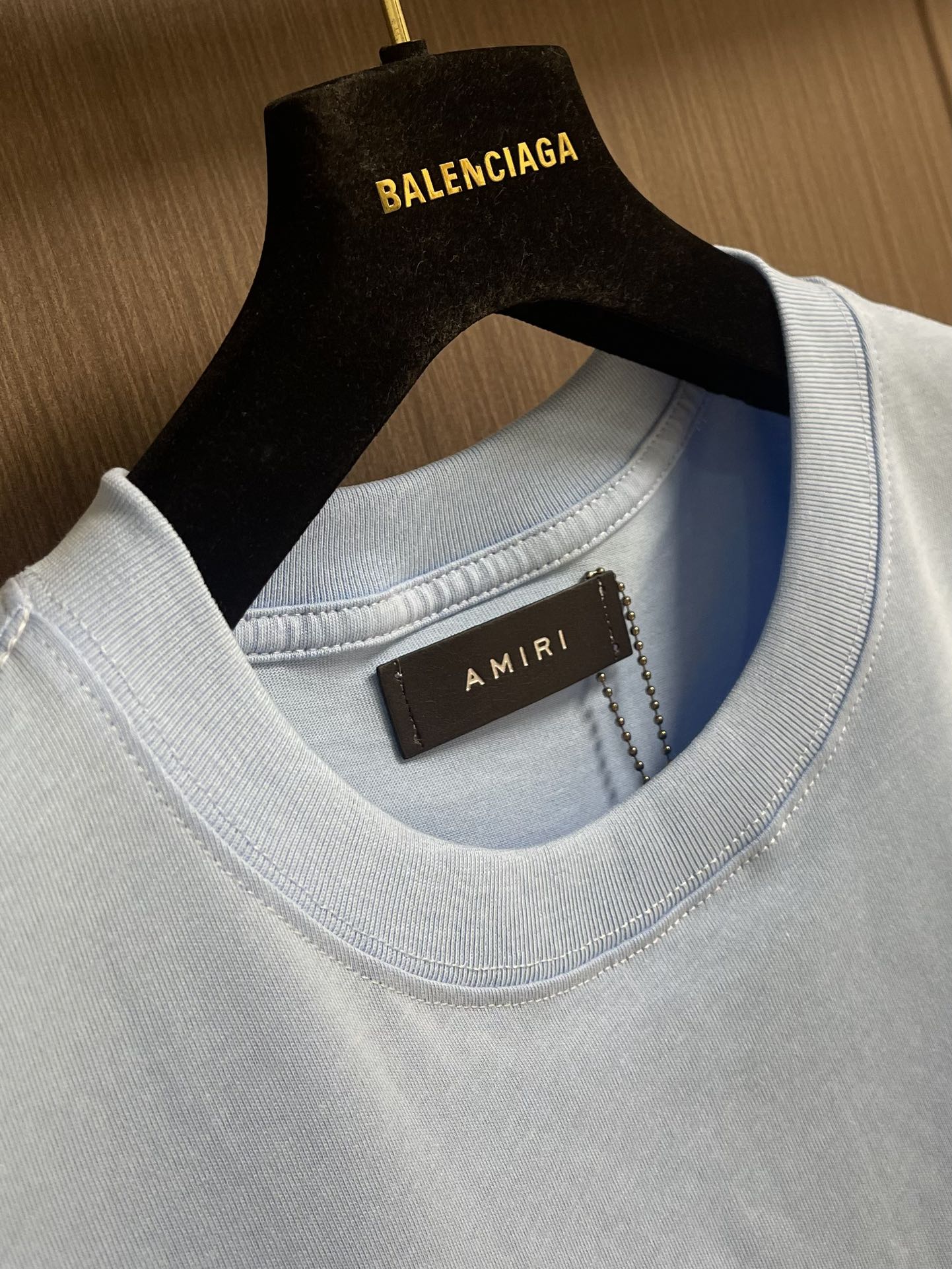 Title: 504AMIRI 2025SS Summer New Star Manlogo Round T-shirts Summary: High-quality T-shirts with unique printing and heavy fabric for a comfortable feel. Sizes S-XL - 图片 6