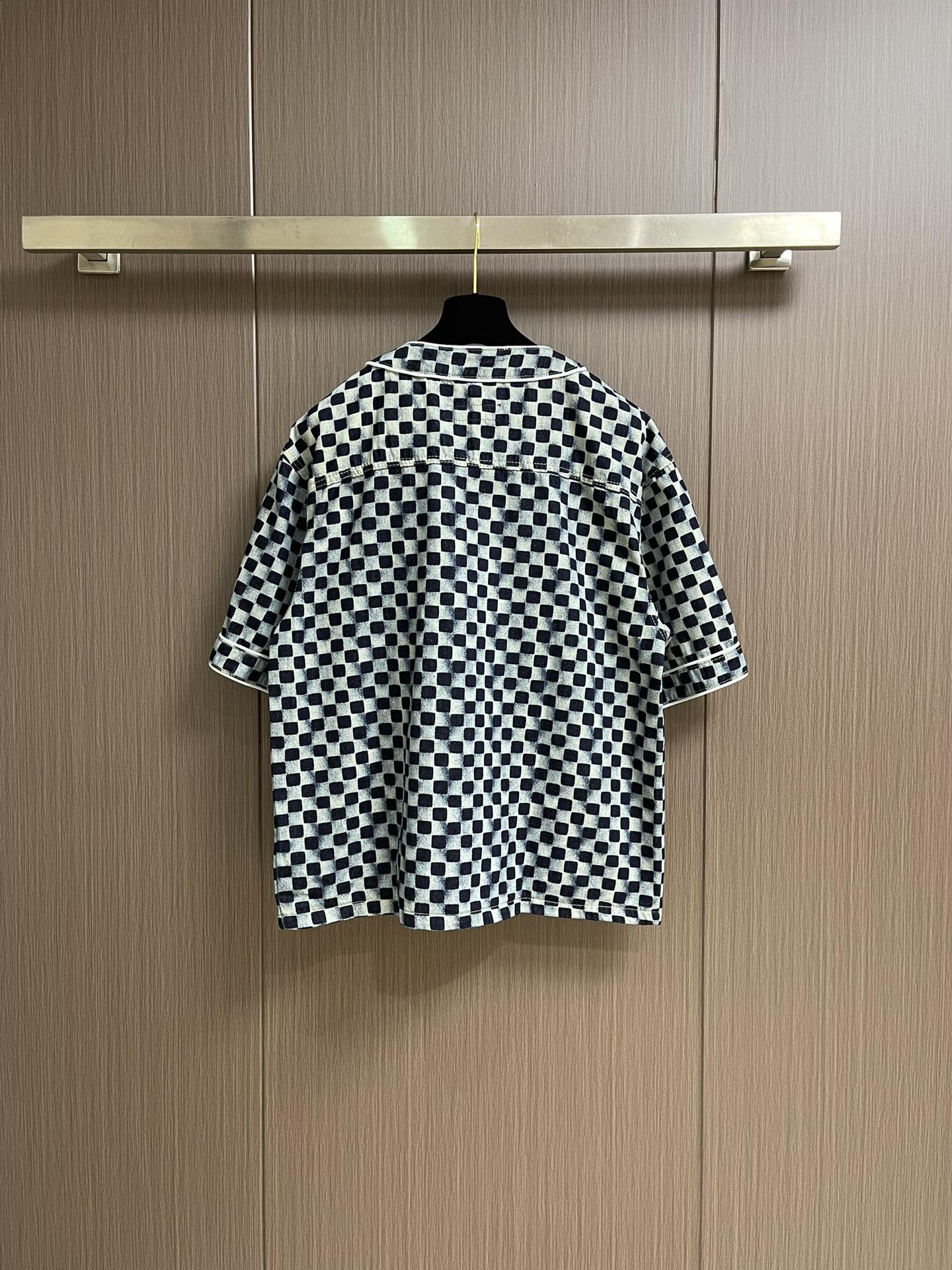 744LV x NIGO 2025SS Short-Sleeve Jacket: Organic Cotton, Mini-Damier Design, Pearl Buttons, Chest Pocket with Nails - 图片 2