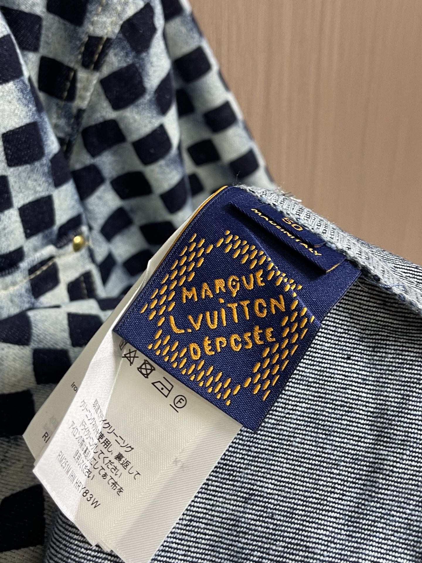 744LV x NIGO 2025SS Short-Sleeve Jacket: Organic Cotton, Mini-Damier Design, Pearl Buttons, Chest Pocket with Nails - 图片 8