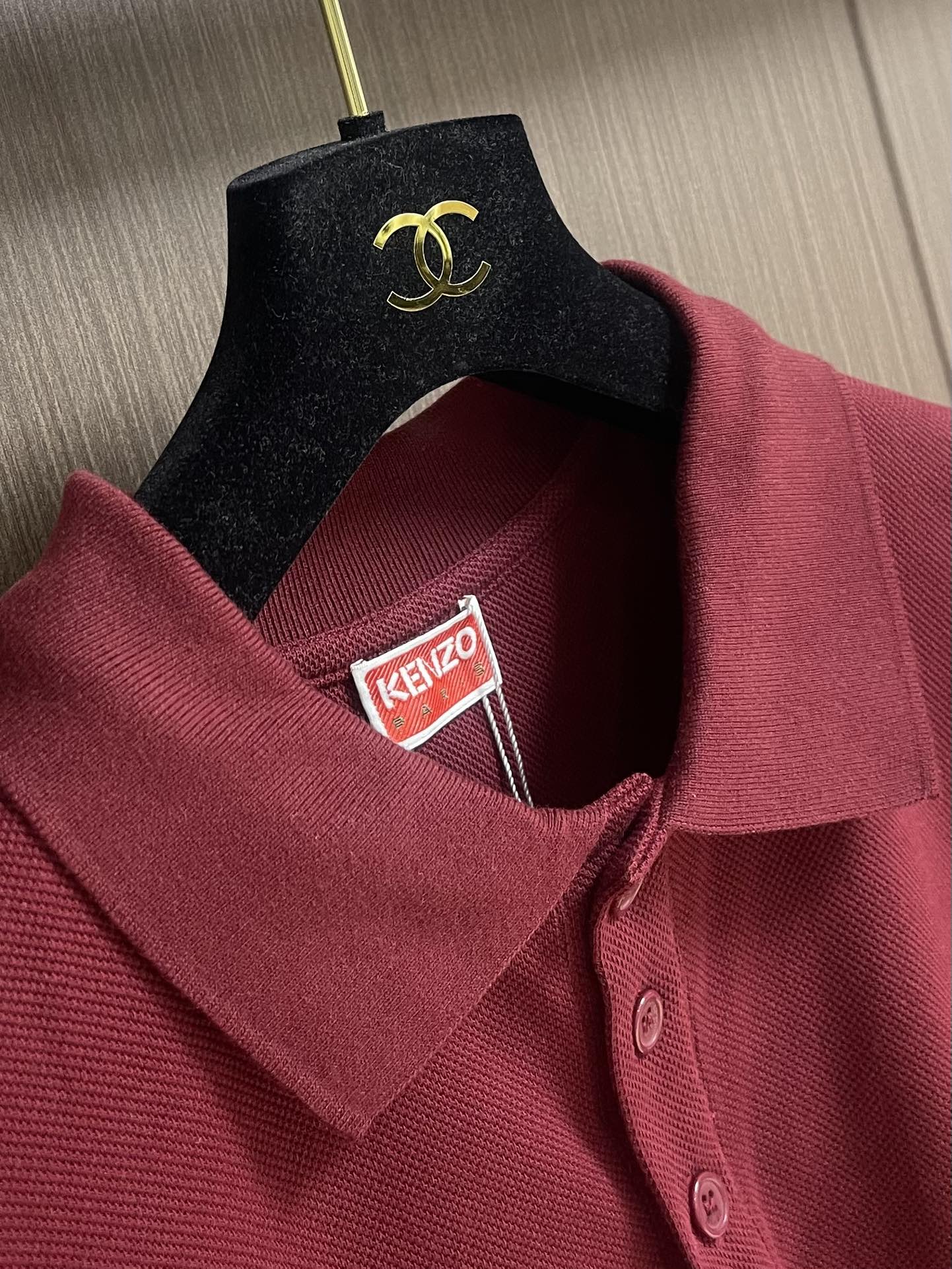 “576KENZO 2025 Short-Sleeve Polo: Seagulls Alphabet Embroidery, Oversize, 220g Cotton, Water-Treated, Unisex Sizes M-3XL - 图片 6
