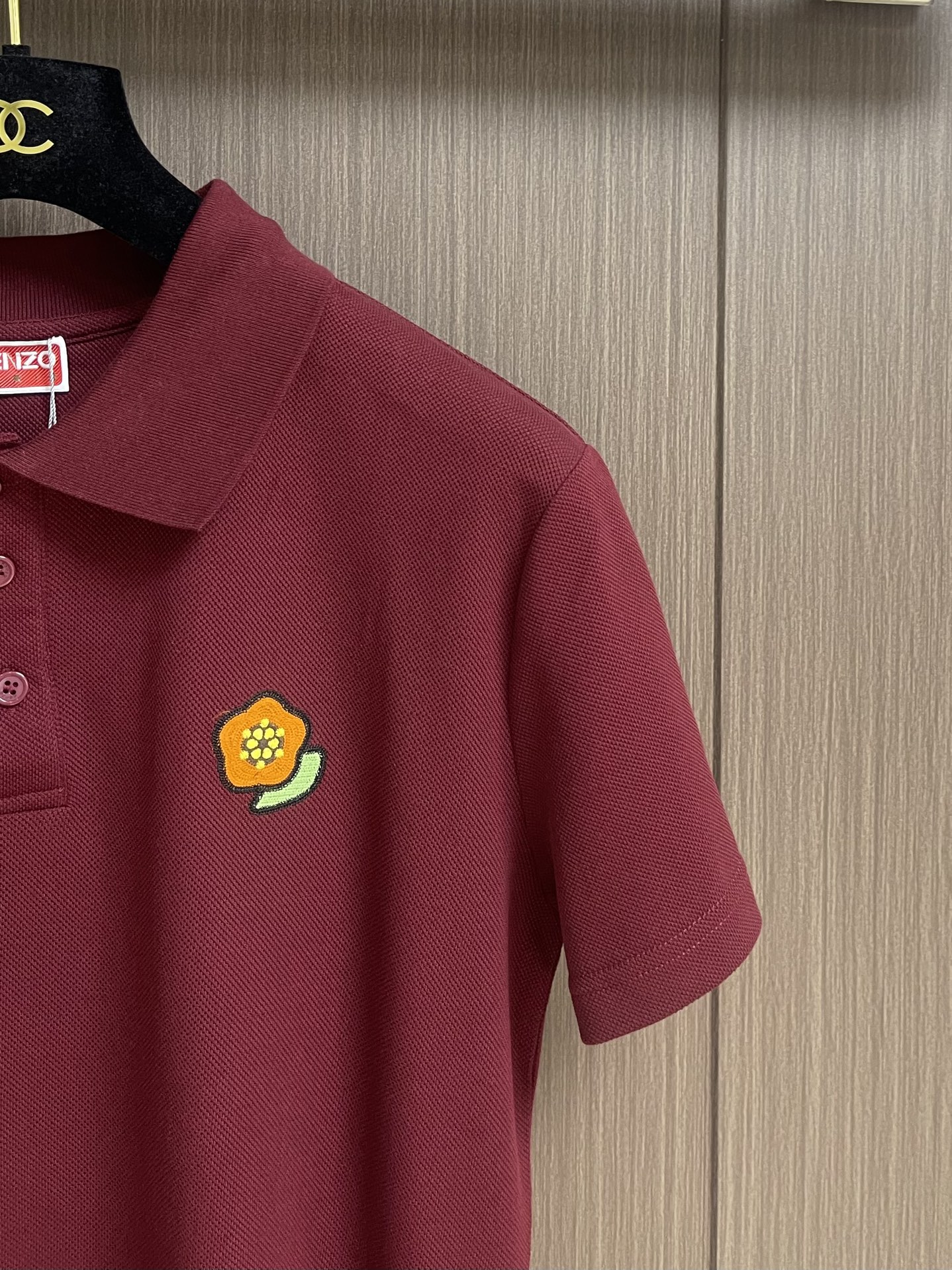 “576KENZO 2025 Short-Sleeve Polo: Seagulls Alphabet Embroidery, Oversize, 220g Cotton, Water-Treated, Unisex Sizes M-3XL - 图片 4