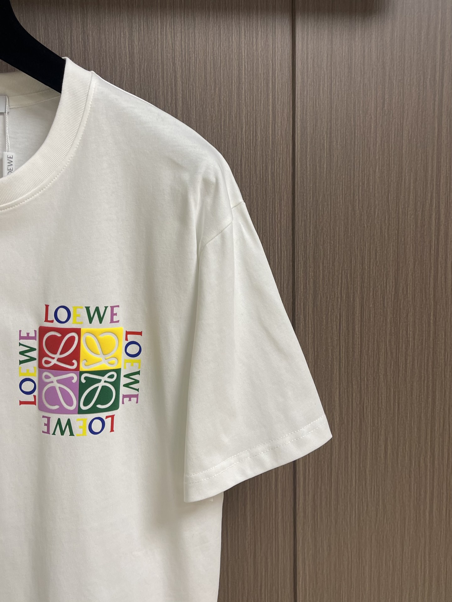 “864Loewe 2025s Cotton T-Shirt Suit with Graphic Embroidery for Men and Women” - 图片 4