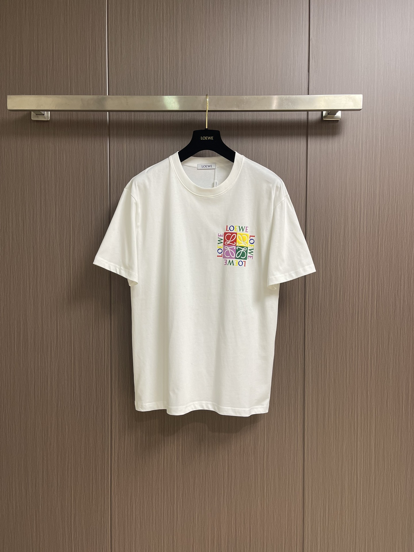 “864Loewe 2025s Cotton T-Shirt Suit with Graphic Embroidery for Men and Women” - 图片 1